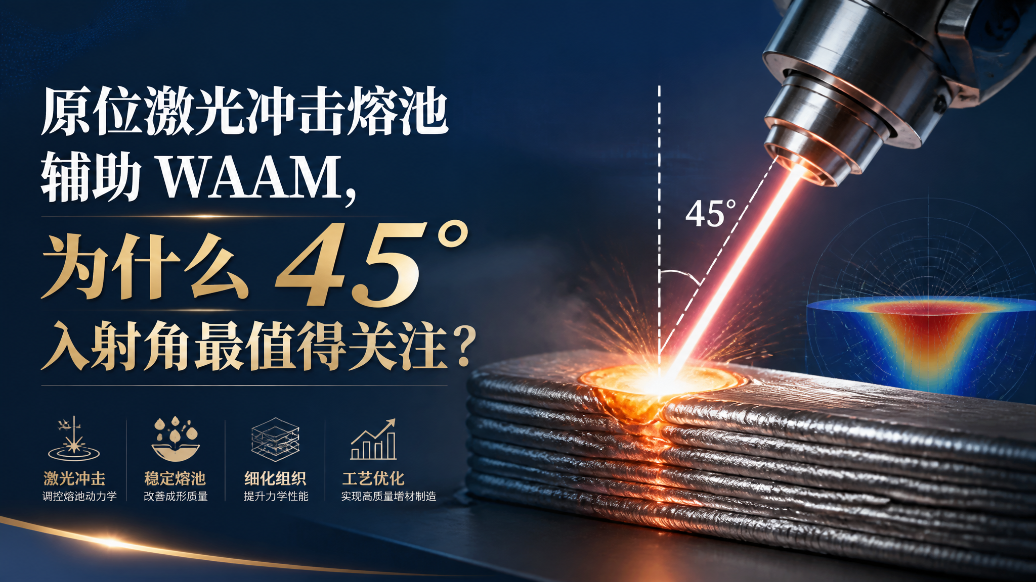 原位激光冲击熔池辅助 WAAM，为什么 45° 入射角最值得关注？